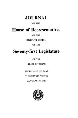 Primary view of object titled 'Journal of the House of Representatives of the Regular Session of the Seventy-First Legislature of the State of Texas, Volume 3'.