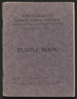 Primary view of object titled 'Purple Book of the John Tarleton Agricultural College'.