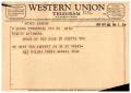 Primary view of [Telegram from Ray Wilson Foods to Truett Latimer, April 24, 1957]