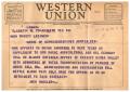 Letter: [Telegram from Jack Wheeler to Truett Latimer, March 14, 1955]