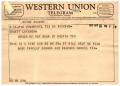Primary view of [Telegram from Babe Tarpley, April 24, 1957]