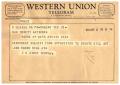 Letter: [Telegram from J. R. Temple to Truett Latimer, March 21, 1961]