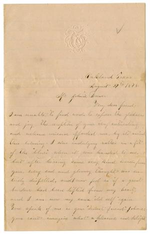 [Letter from Emma Davis to John C. Brewer, August 27, 1878]