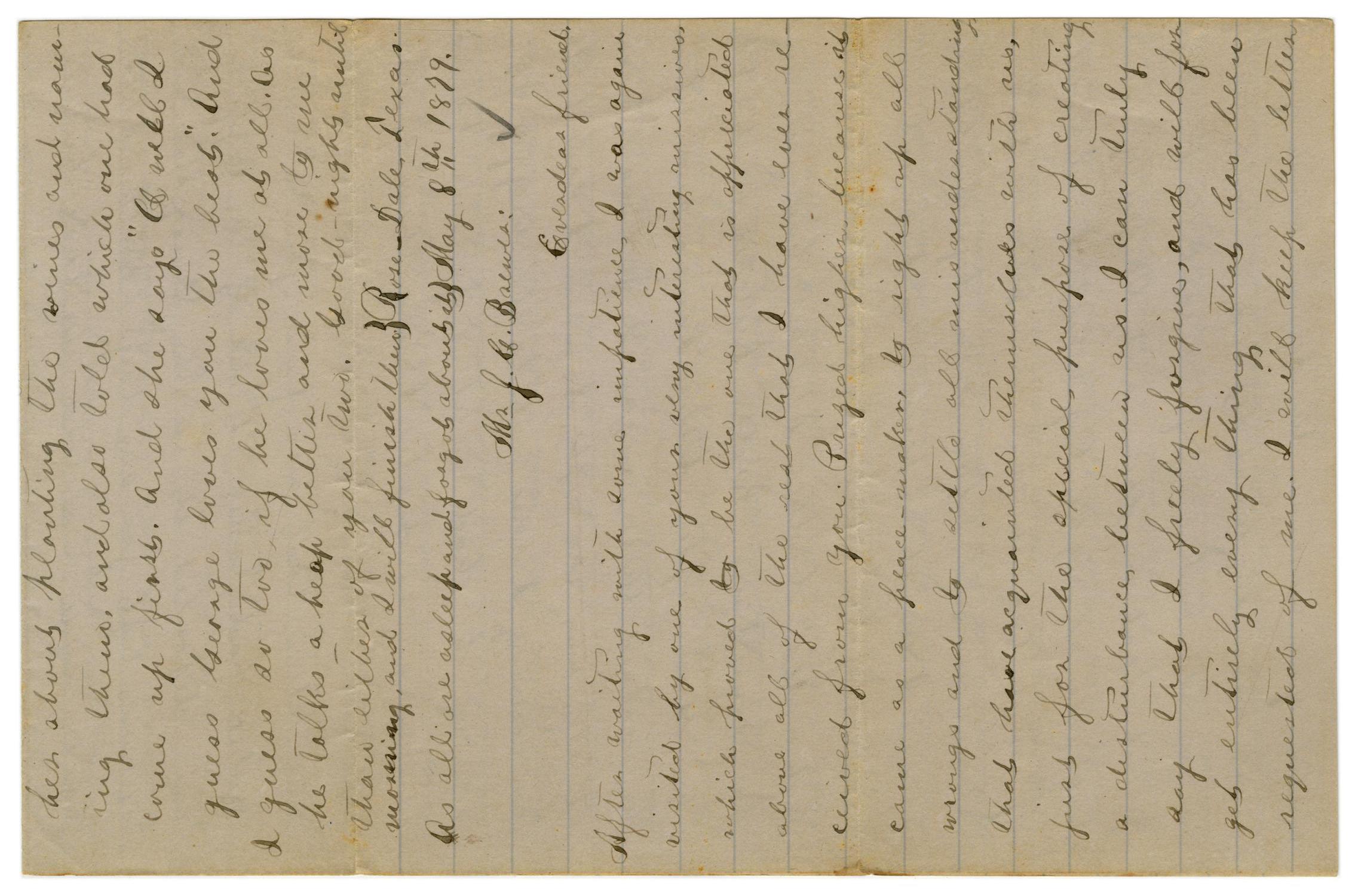 [Letter from Emma Davis to John C. Brewer, May 8, 1879]
                                                
                                                    [Sequence #]: 1 of 6
                                                