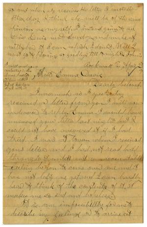 Primary view of object titled '[Letter from John C. Brewer to Emma Davis, April 23, 1879]'.