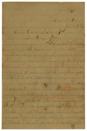 Primary view of object titled '[Letter from John C. Brewer to Emma Davis, June 4, 1879]'.