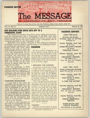 Primary view of object titled 'The Message, Volume 4, Number 16, March 1950'.