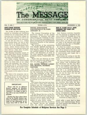 Primary view of object titled 'The Message, Volume 5, Number 7, December 1950'.
