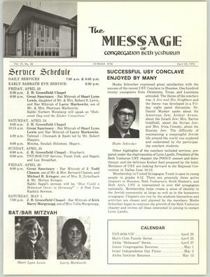 Primary view of object titled 'The Message, Volume 3, Number 34, April 1976'.
