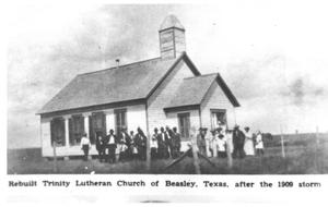 Primary view of object titled '[Photograph of the Trinity Lutheran Church in Beasley]'.