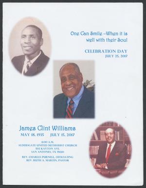 Primary view of object titled '[Funeral Program for James Clint Williams, July 25, 2017]'.