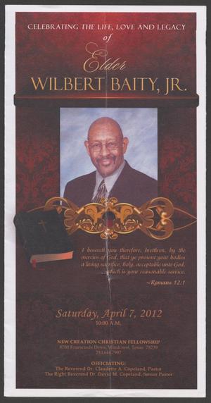 Primary view of object titled '[Funeral Program for Wilbert Baity, Jr., April 7, 2012]'.