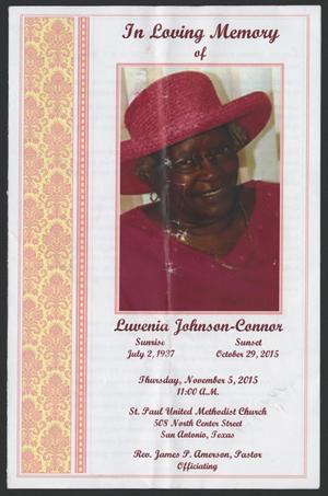 Primary view of object titled '[Funeral Program for Luvenia Johnson-Connor, November 5, 2015]'.