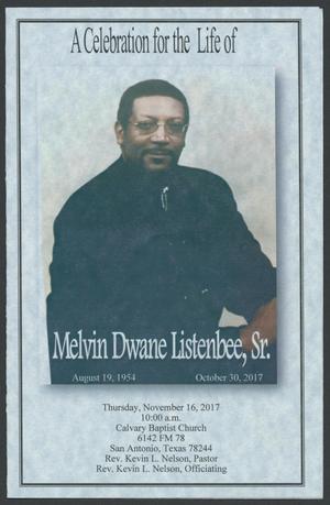 Primary view of object titled '[Funeral Program for Melvin Dwane Listenbee, Sr., November 16, 2017]'.