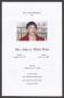 Pamphlet: [Funeral Program for Mrs. Alma A. Miller Wash, June 27, 2008]