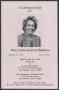 Pamphlet: [Funeral Program for Mary Louise Fentress Robinson, June 21, 2004]