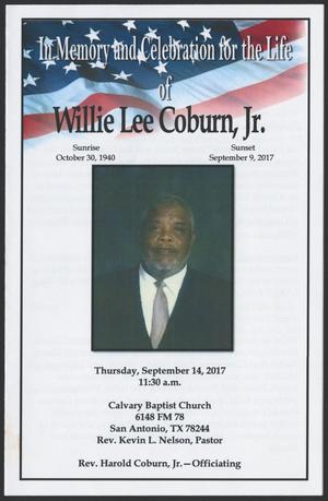 Primary view of object titled '[Funeral Program for Willie Lee Coburn, Jr., September 14, 2017]'.