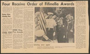 Primary view of [Clipping: Four Receive Order of Fifinella Awards]
