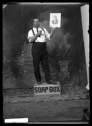 Primary view of object titled '[Man on Soap Box]'.