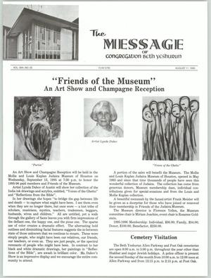 Primary view of object titled 'The Message, Volume 22, Number 12, August 1995'.