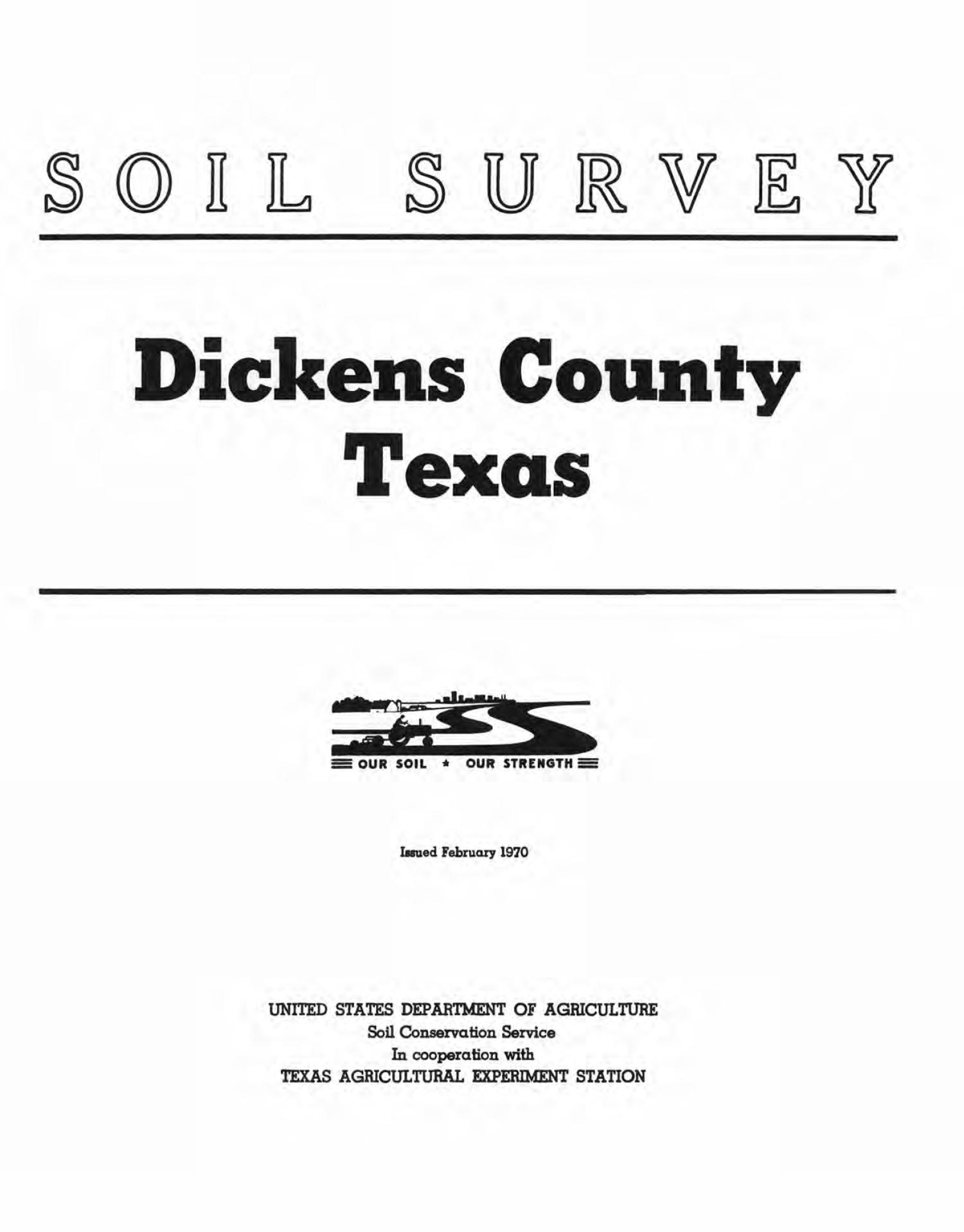 Soil Survey of Dickens County, Texas
                                                
                                                    Front Cover
                                                