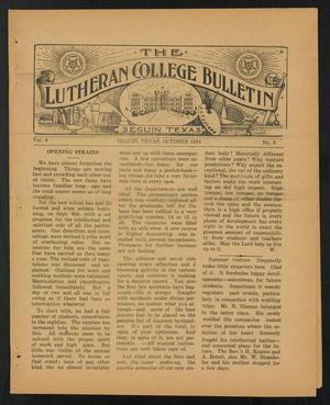 Primary view of object titled 'The Lutheran College Bulletin, Volume 8, Number 5, October 1924'.