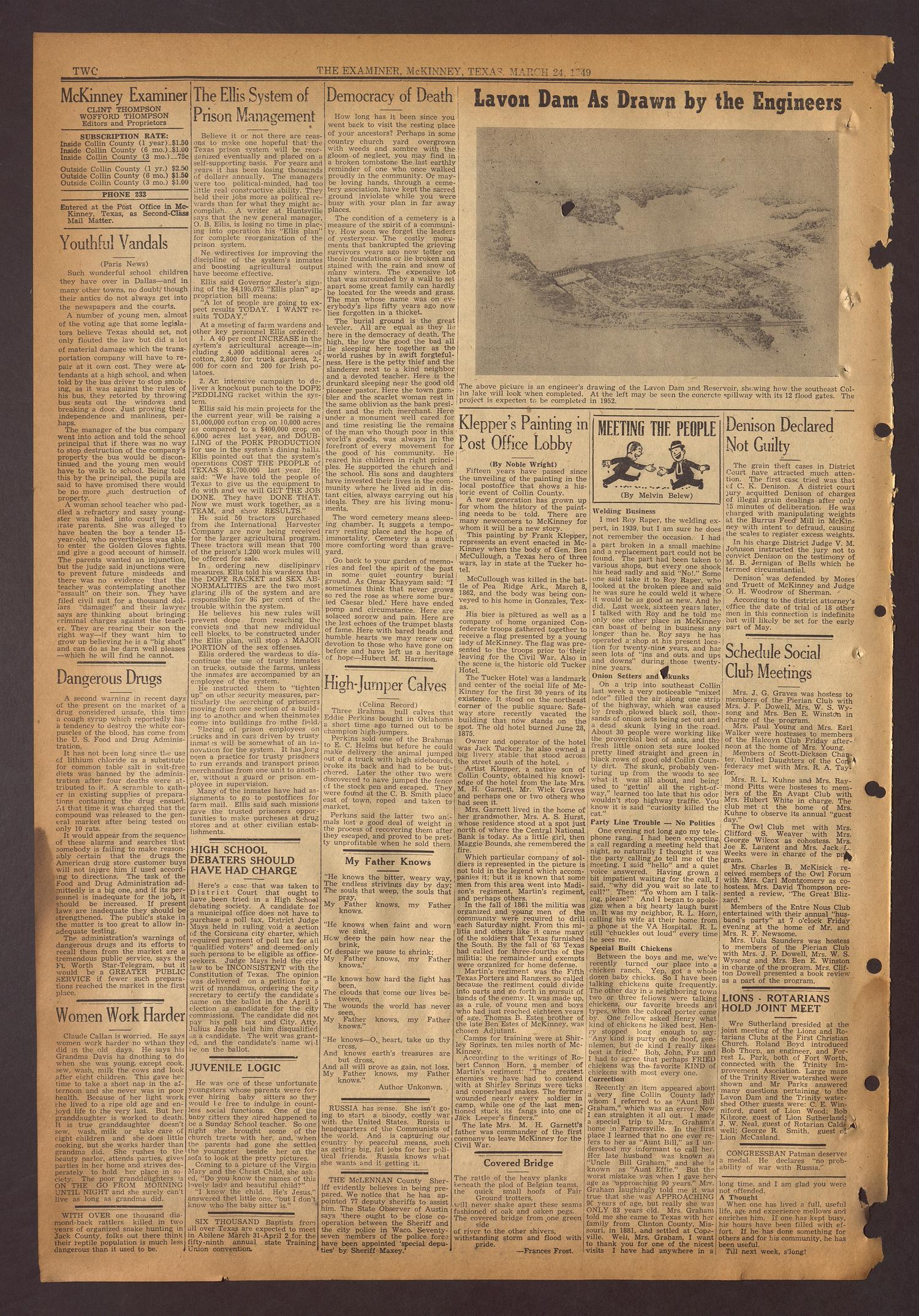 The McKinney Examiner (McKinney, Tex.), Vol. 63, No. 24, Ed. 1 Thursday, March 24, 1949
                                                
                                                    [Sequence #]: 2 of 16
                                                