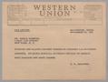 Letter: [Telegram from D. W. Kempner to Bryce Webster, November 25, 1953]