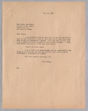 Primary view of object titled '[Letter from Daniel W. Kempner to Fanny Hamburger, June 15, 1944]'.