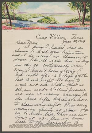 Primary view of object titled '[Letter from Harold to Mary Langrill - June 20, 1943]'.
