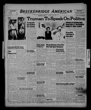 Primary view of object titled 'Breckenridge American (Breckenridge, Tex.), Vol. 28, No. 42, Ed. 1 Thursday, February 19, 1948'.