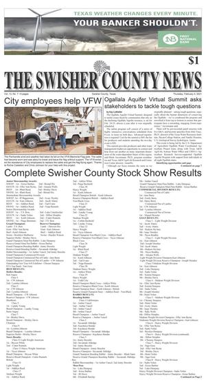 Primary view of object titled 'The Swisher County News (Tulia, Tex.), Vol. 13, No. 7, Ed. 1 Thursday, February 4, 2021'.