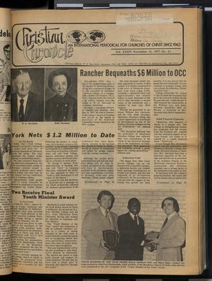 Primary view of object titled 'Christian Chronicle (Oklahoma City, Okla.), Vol. 34, No. 21, Ed. 1 Tuesday, November 15, 1977'.