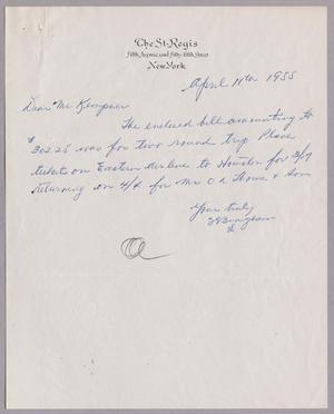 Primary view of object titled '[Letter from F. E. Bingham to Daniel W. Kempner, April 11, 1955]'.