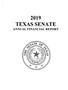 Report: Texas Senate Annual Financial Report: 2019