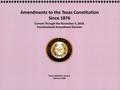 Book: Amendments to the Texas Constitution Since 1876