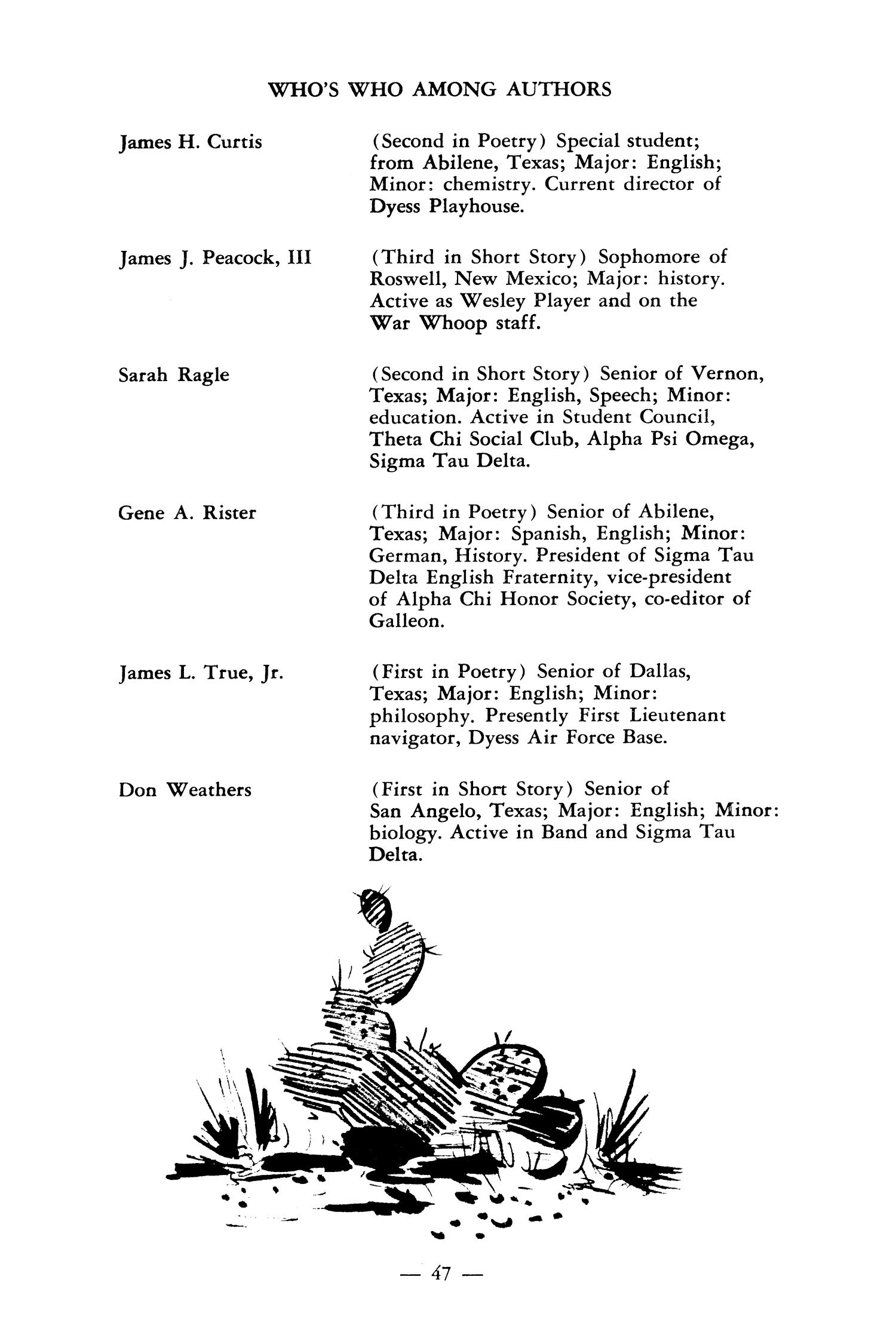 The Galleon, Volume 41, Number 1, Fall 1964
                                                
                                                    47
                                                