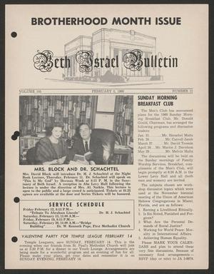 Primary view of object titled 'Beth Israel Bulletin, Volume 105, Number 11, February 1960'.
