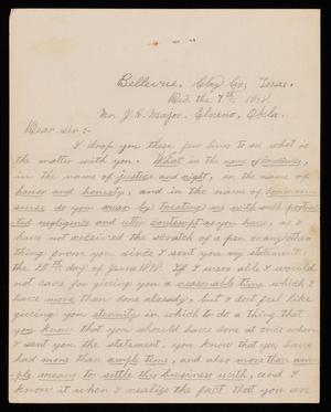 Primary view of object titled '[Letter from J. J. Click to J. H. Major - December 7, 1898]'.