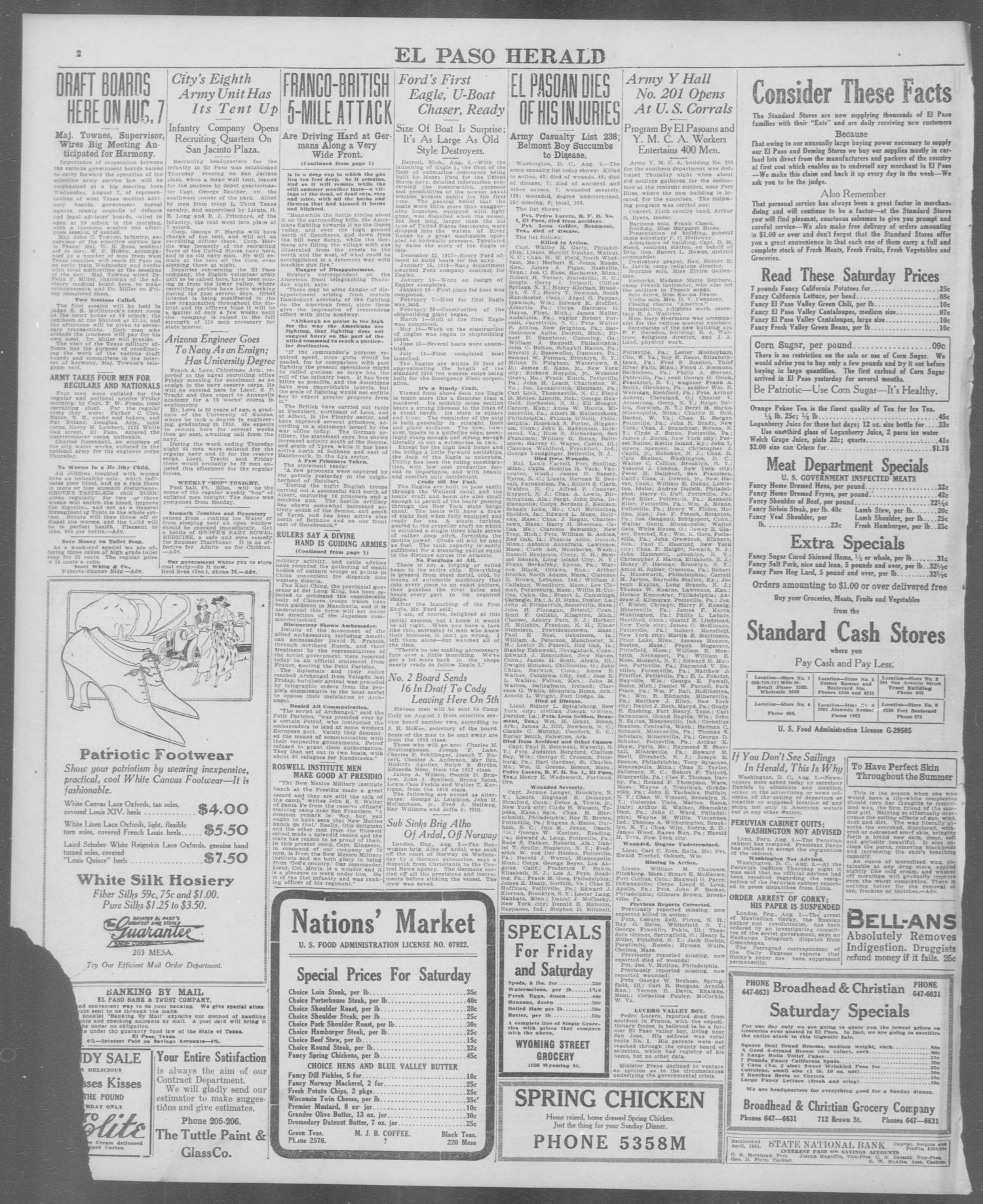 El Paso Herald (El Paso, Tex.), Ed. 1, Friday, August 2, 1918
                                                
                                                    [Sequence #]: 2 of 12
                                                