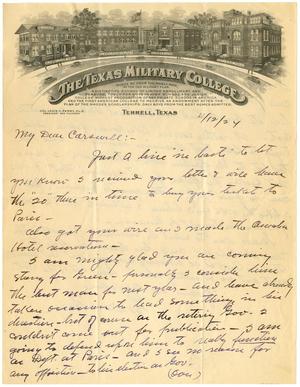 Primary view of object titled '[Letter from Louis C. Perry to T. N. Carswell - April 12, 1923]'.
