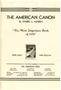 Primary view of [Circular promoting THE AMERICAN CANON By Daniel L. Marsh - 1939]