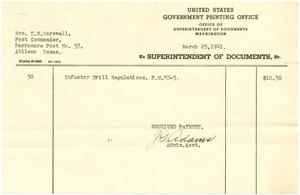 Primary view of object titled '[A receipt on Form S-560 from the United States Government Printing Office, Superintendent of Documents]'.