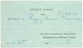 Thumbnail image of item number 1 in: '[Student budget receipt, issued by Randolph-Macon Woman's College, received of Peggy Anne Carswell]'.