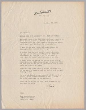 Primary view of object titled '[Letter from R. H. White's to Harris, December 28, 1945]'.