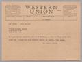 Primary view of [Telegram from Ruth Alma Kempner to Raymond Miller, April 25, 1955]