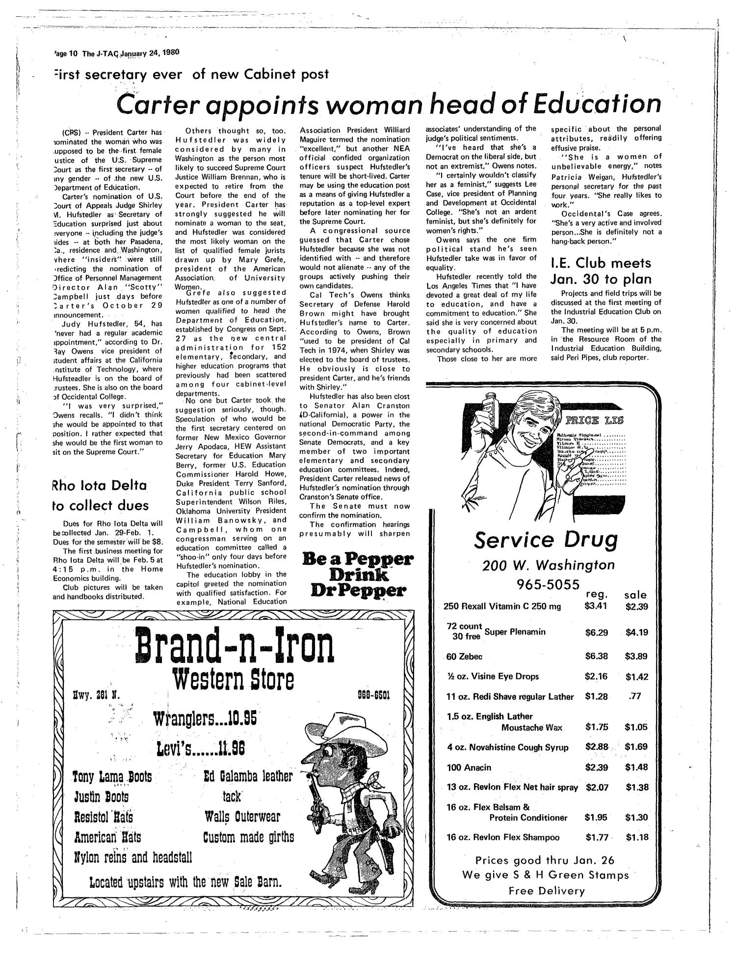 The J-TAC (Stephenville, Tex.), Vol. 61, No. 2, Ed. 1 Thursday, January 24, 1980
                                                
                                                    [Sequence #]: 10 of 12
                                                
