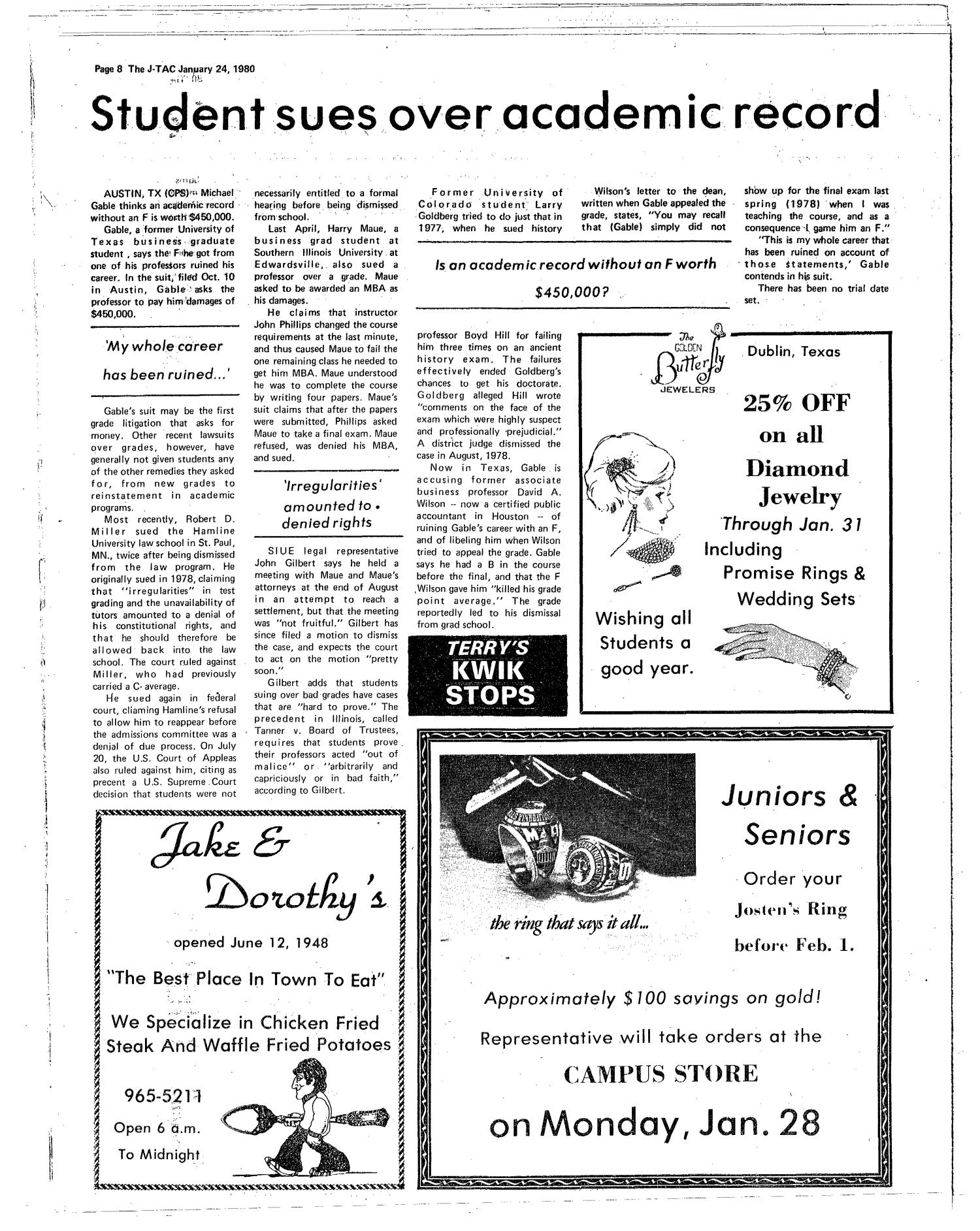The J-TAC (Stephenville, Tex.), Vol. 61, No. 2, Ed. 1 Thursday, January 24, 1980
                                                
                                                    [Sequence #]: 8 of 12
                                                