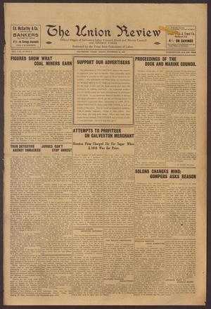 Primary view of object titled 'The Union Review (Galveston, Tex.), Vol. 1, No. 31, Ed. 1 Friday, November 21, 1919'.
