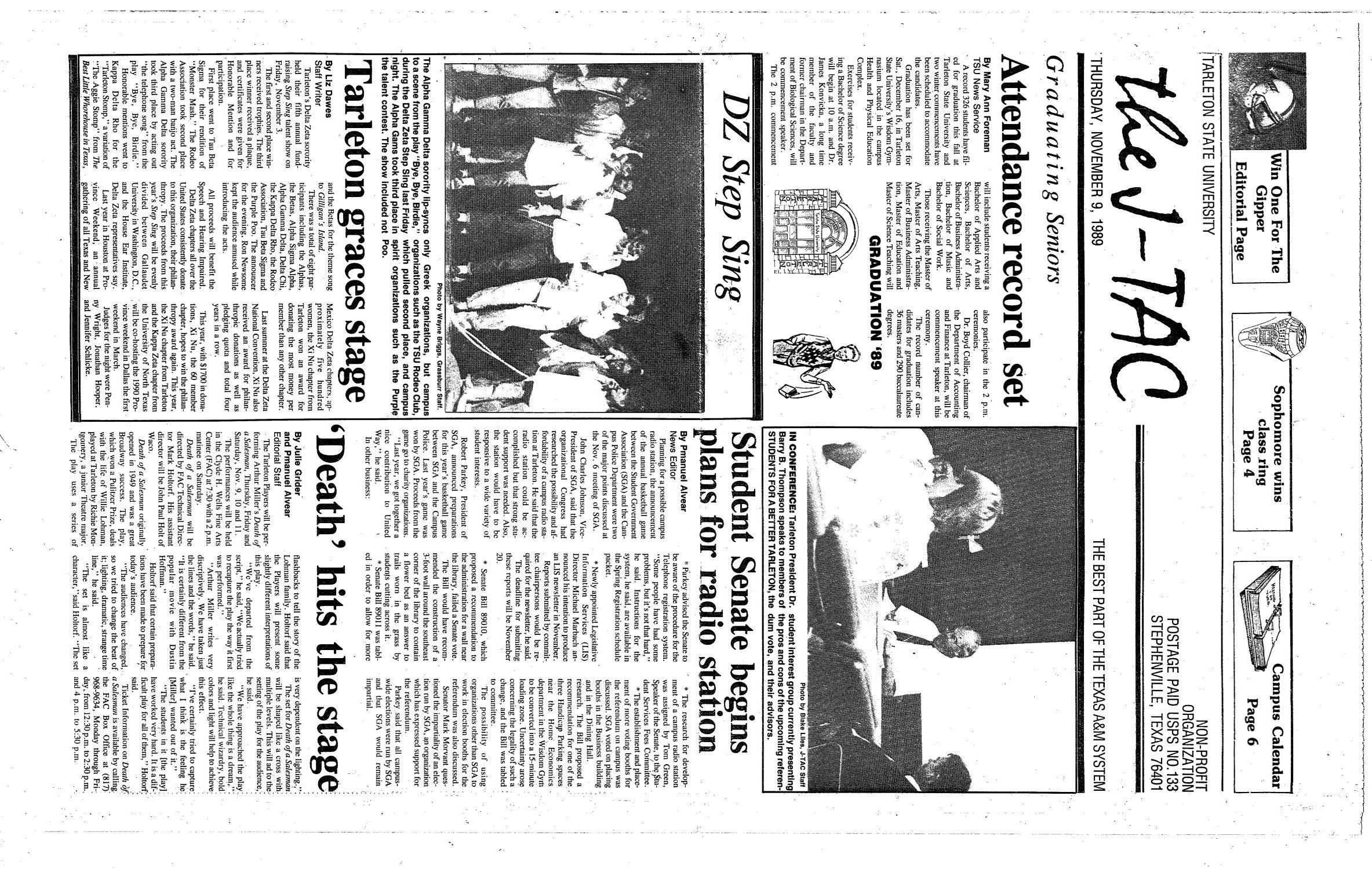 The J-TAC (Stephenville, Tex.), Ed. 1 Thursday, November 9, 1989
                                                
                                                    [Sequence #]: 1 of 6
                                                